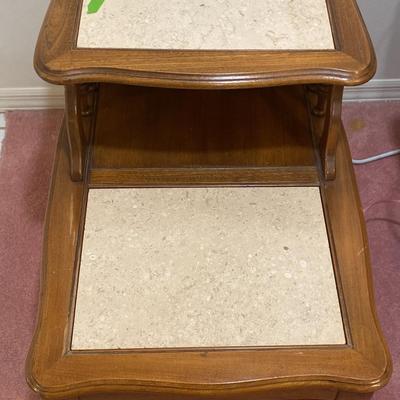 2 Level Wooden Side Table 