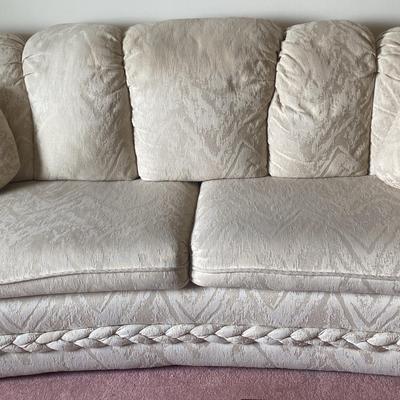 White Cloth Sofa With Pillows 