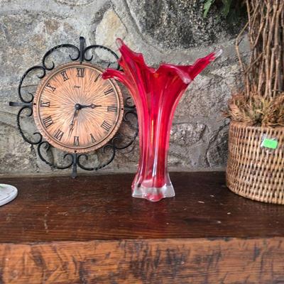 Red art glass