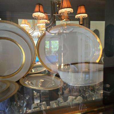 Gold rim dinnerware set for 8