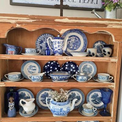 Blue & white collectibles