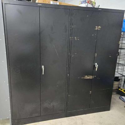 Vintage Anderson Hickey Metal Storage Cabinets (2) - 36x18x72”