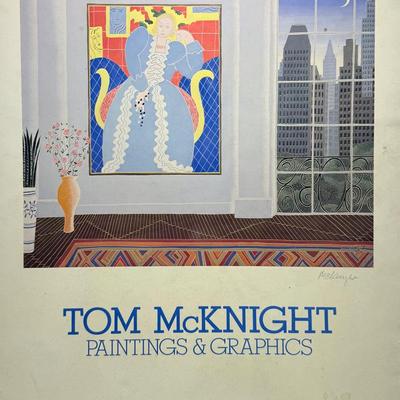 Thomas McKnight Pencil Signed 1981 Exhibition Poster -28x20” 