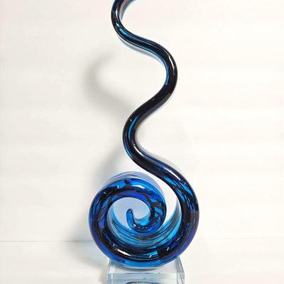 Abstract Glass Sculpture - 12”h