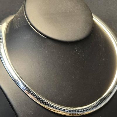 14K White Gold 18" Omega Necklace
