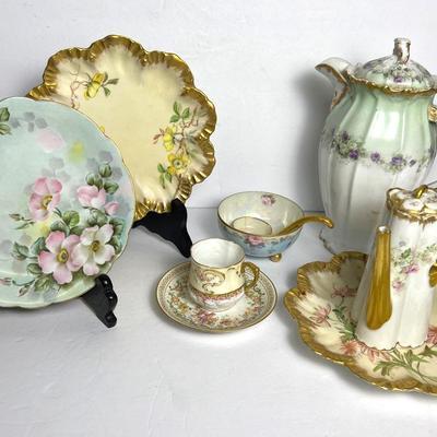 Vintage B&H, Haviland & Cahrenfeldt Porcelain Coffee Pots& Demitasse, More Floral China