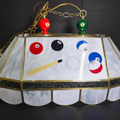 Stained Glass Billiards Table Light - 30x15x16”