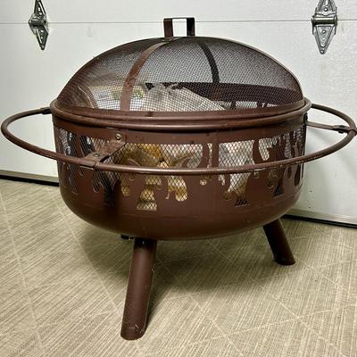 Fire Pit With Screen Cover, New Deck Pad And Fatwood Starter - 32x27”