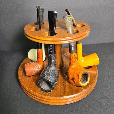 Vintage Estate Pipes And Deco Pipe Rack: Kaywoodie, Hilson Fantasia And More