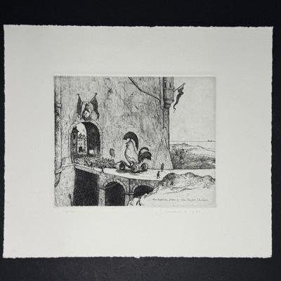 Stan Washburn Signed & Numbered Print “The Battles; Plate 3: The Trojan Chicken” - 10.5x12”