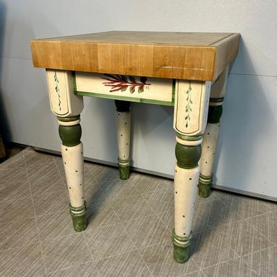 Butcher Block Kitchen Table/Island With Painted Legs - 24x24x32”
