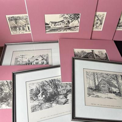 Barbara Hails Signed Prints – Numbered Series of Olney’s Iconic Buildings, Framed, 14x12

