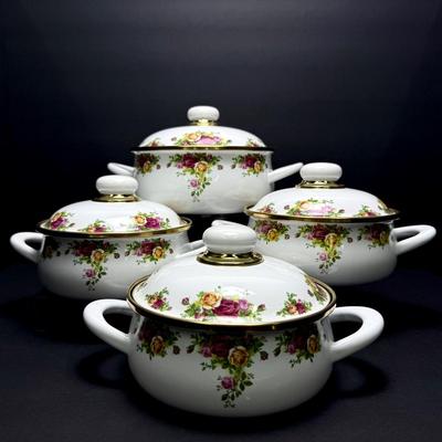 Royal Albert “Old Country Roses” Enameled Metal Cookware  - Unused