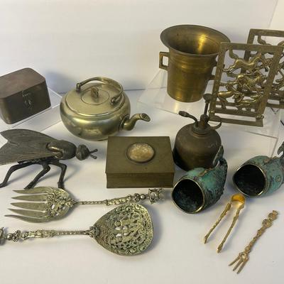 Vintage Brass & Metalware: Ashtrays, Bookends, Boxes, Utensils & More