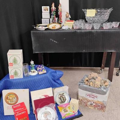 A Variety Of Nativity Ensembles, Christmas Tall Figurines, Large Glass Punch bowl w/,Cups & Ladle