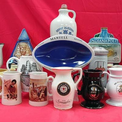 28pc Variety of Collectible Bottles, Pints & Pitchers 