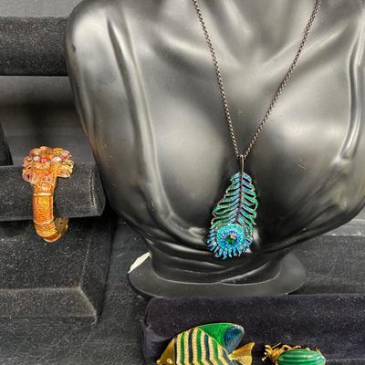 Kenneth Jay Lane Lion Head Hinged Bracelet & More