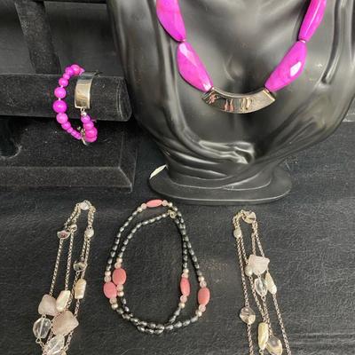 Robert Lee Morris Sterling Purple Jadite Necklace & Bracelet, Rose Quartz & More
