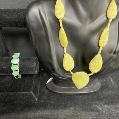 Jay King Lace Agate Necklace and Turquoise Bangle