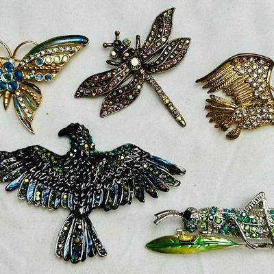 Kirks Folly Butterfly, Dragonfly, Birds & Grasshopper Pins