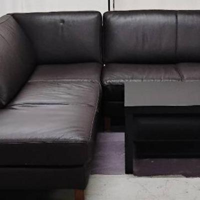 ITALSOFA Two Piece Brown Detachable Sofa w/Ikea Coffee Table 