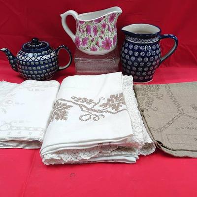 Polish Pottery Teapot, Pitcher And More