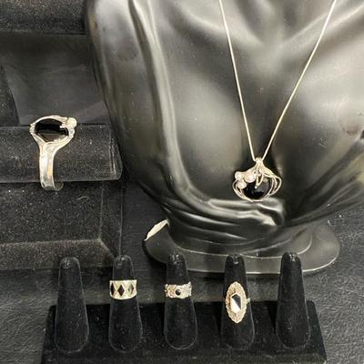 Hagit Gorali Sterling & Onyx and Cultured Pearl Cuff and Necklace & More