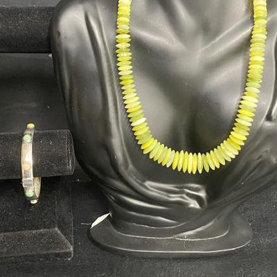 Jay King / Sterling and Yellow Jasper w/Hinged Turquoise Bangle 
