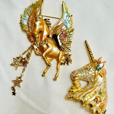 RARE Kirks Folly Cloud Walker Unicorn & Ophelia Unicorn Pins