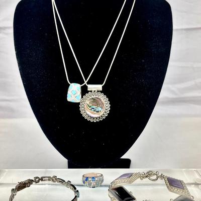 Sterling Silver Necklaces, Rings And Bracelets 