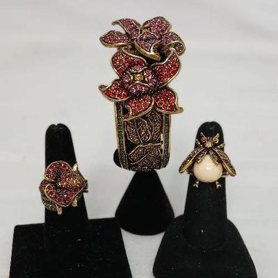 Heidi Daus Double Flower Swarovski  Bracelet - Bee Ring+