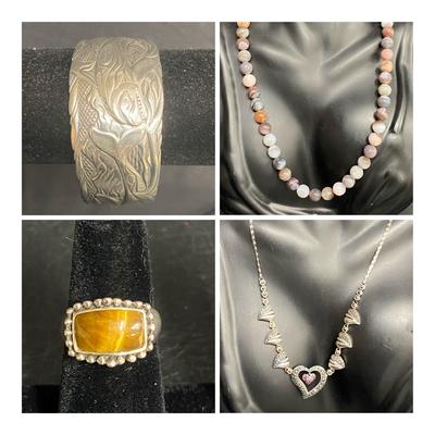 Sterling Bill Helin Whale Cuff Bracelet, Agate Necklace, Sterling Rings & More