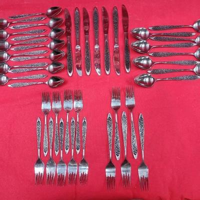 42pc MCM Starlite Floral Stainless Steel Flatware