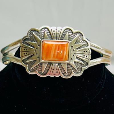 Tommy Singer Sterling Orange Spiny Oyster Cuff