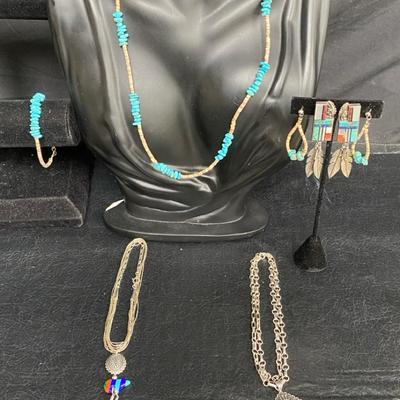 Sterling Turquoise Nugget Set and More