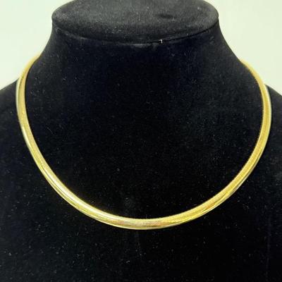10K Italy Aurafin 22 Domed Omega Necklace