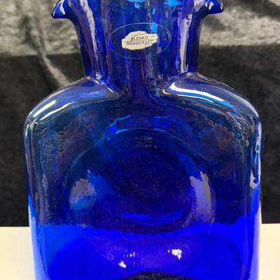 Vintage BLENKO Handcraft/Hand Made Cobalt blue Pitcher/Vase, Highly Collectable