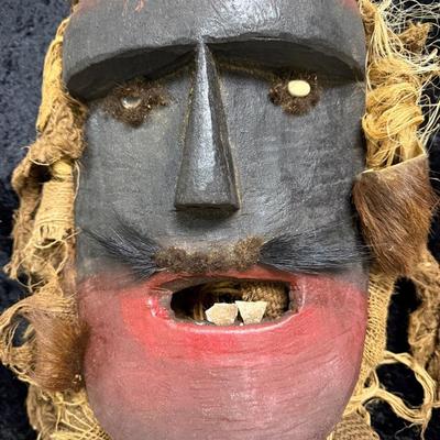 Antique African Hand Carved Wood Mask