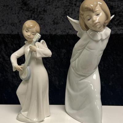 2 Angels Large One Is Lladro     