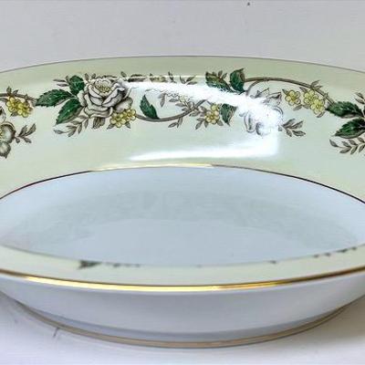 "Noritake" White Rose Oval Vegetable Bowl 