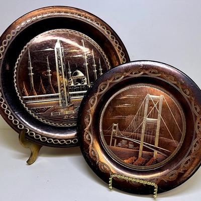 Vintage Decor Copper Plates 
