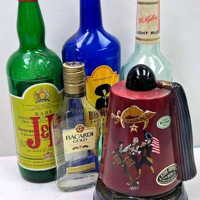 Vintage “Ezra Brooks” Bottle Decanter and More, Empty