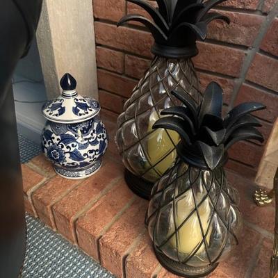 Frantgate Pineapple Candle Holders Lantern Style