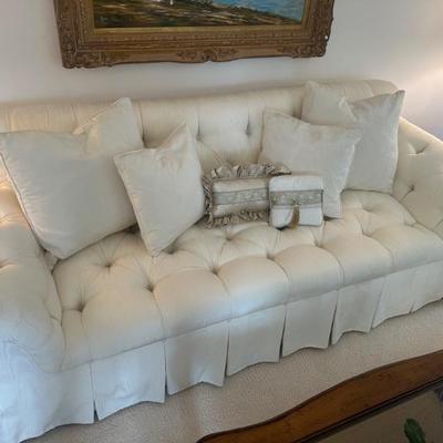 Henredon Ivory Tufted Sofa