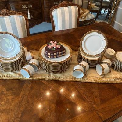 Wallace Porcelain Gold Trim China Set, Japan