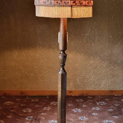 1920's Style Floor Lamp with Fringed Shade