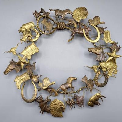 Brass and Copper Western Wreath