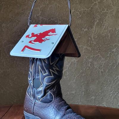 Tony Lama Cowboy Boot Birdhouse