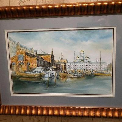 Helsinki Harbor Original Robaszkiewicz Painting