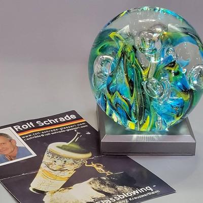 Lighted Art Glass Paperweight